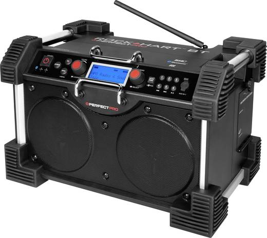 DAB+ Baustellenradio PerfectPro Rockhart BT AUX, Bluetooth