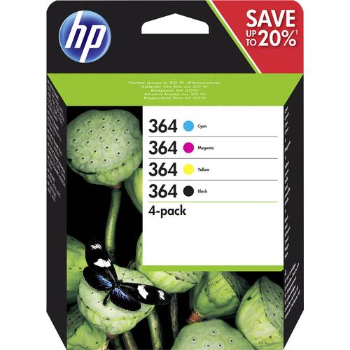 HP 364 Druckerpatrone Original Kombi-Pack Schwarz, Cyan, Magenta, Gelb N9J73AE Tinte