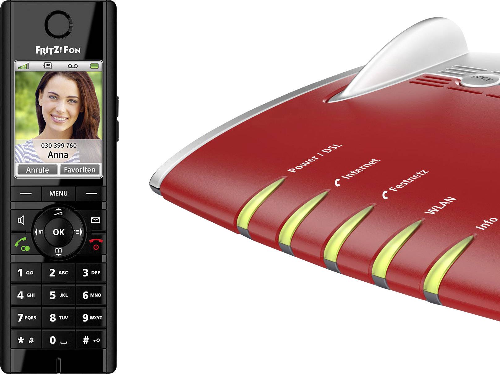 FRITZ! FRITZ!Fon C5 Schnurloses Telefon VoIP Freisprechen, Babyphone, Headsetanschluss Farbdisplay Schwarz-3