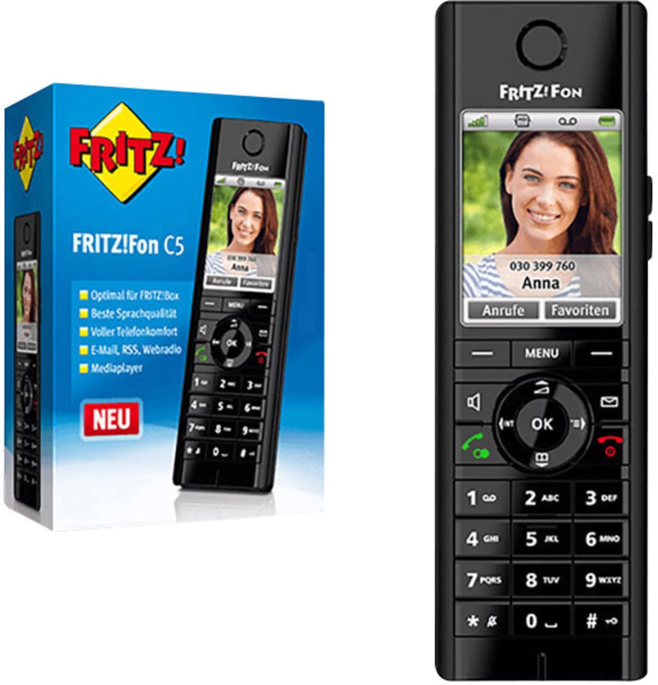 Schnurloses Telefon VoIP AVM 6x FRITZ!FON C5   FRITZ!Box 7490 Freisprechen, Babyphone ...