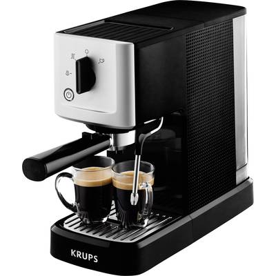 Krups Calvi XP3440 Espressomaschine mit Siebträger Silber, Schwarz 1460 W mit Milchaufschäumdüse