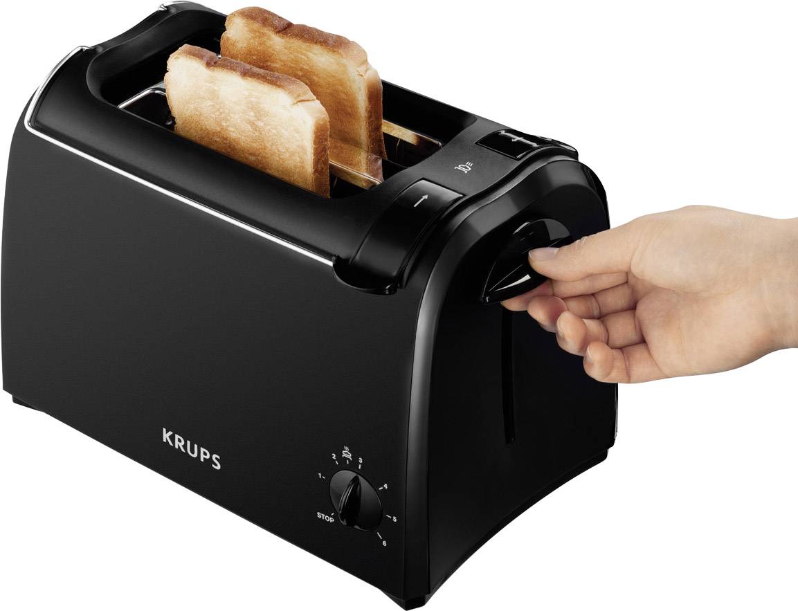 Krups KH1518 Toaster mit eingebautem Brötchenaufsatz Schwarz-2