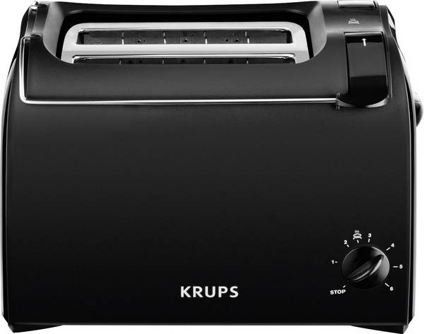 Krups KH1518 Toaster mit eingebautem Brötchenaufsatz Schwarz