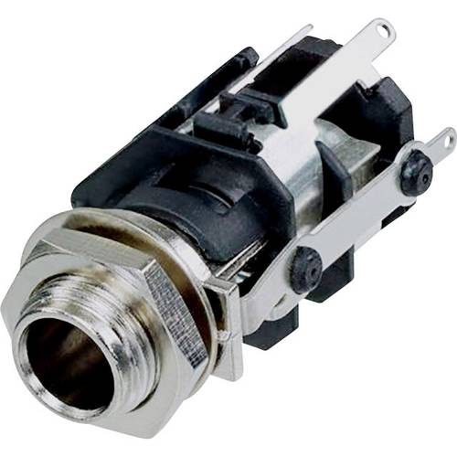 Rean AV RJ5VM-S-CON Klinken-Steckverbinder 6.35 mm Buchse, Einbau vertikal Polzahl: 5 Stereo Schwarz 1 St.