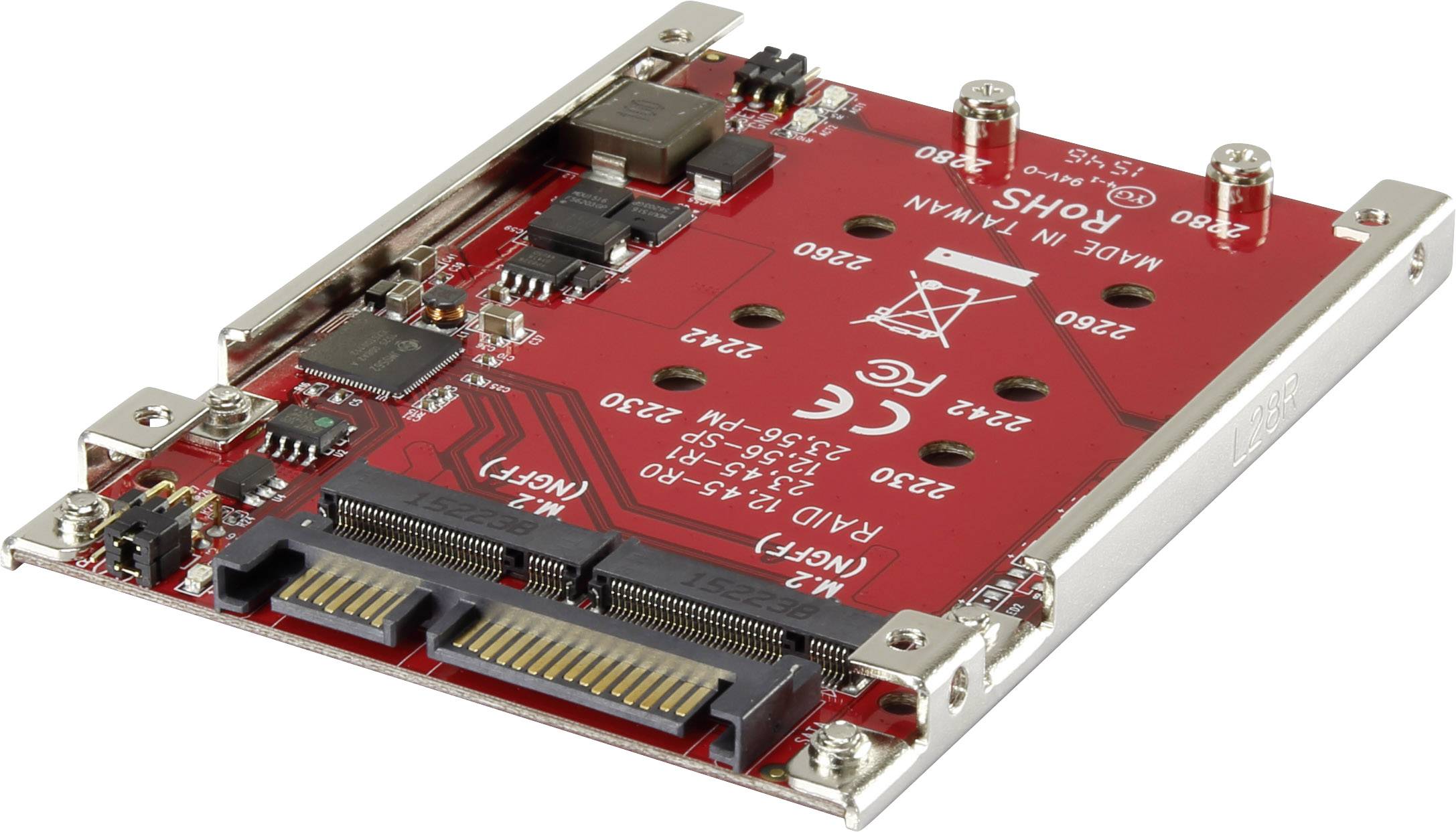 RAID-Controllerkarte 2X M.2 NGFF - 1x SATA-Kombi-Buchse 7+15pol. Renkforce