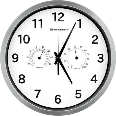 Bresser Optik 8020310gye000 Funk Wanduhr 250 Mm X 46 Edelstahl Gebürstet Schleichendes Uhrwerk Lautlos