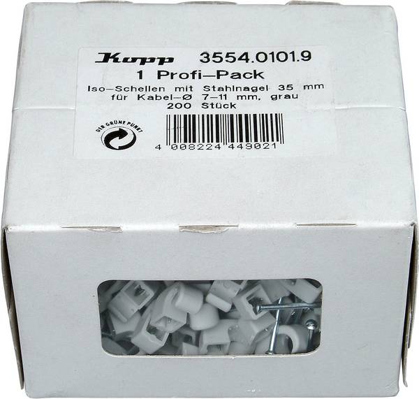 Kopp 355401019 Nagelschellen 355401019 Bündel-Ø-Bereich 7 bis 11 mm Grau 200 St.