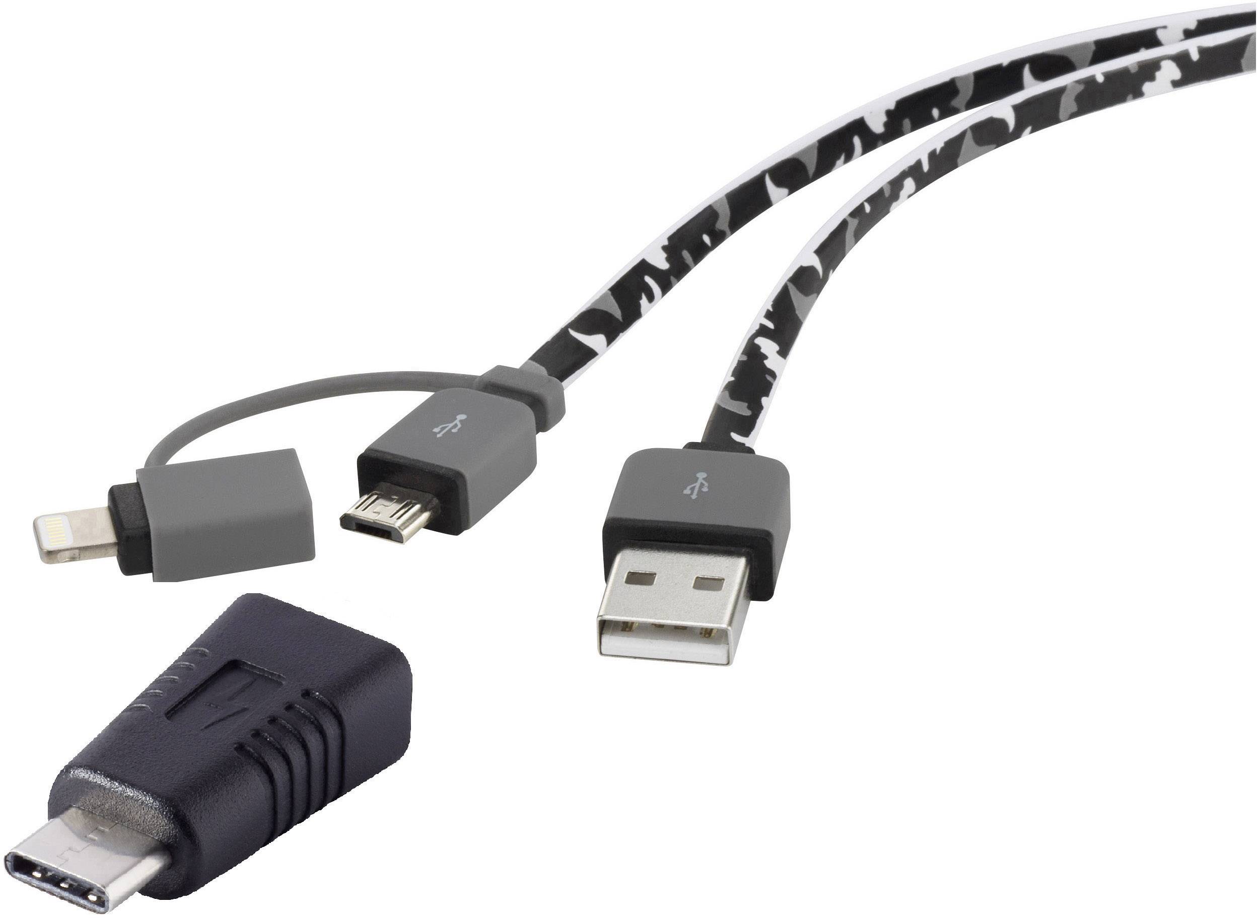 Renkforce iPhoneiPodiPad LadekabelDatenkabel [1x USB 2.0 Stecker A 1x USB 2.0 Stecker Micro B, USB C™ Stecker, Appl Renkforce iPhoneiPodiPad LadekabelDatenkabel [1x USB 2.0 Stecker A 1x USB 2.0 Stecker Micro B, USB C™ Stecker, Appl