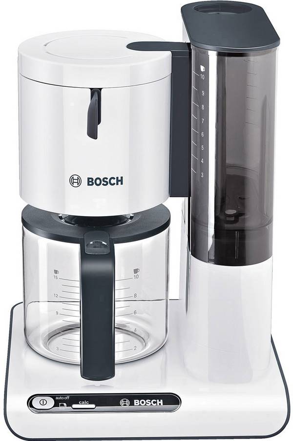 Bosch Haushalt TKA8011 Kaffeemaschine Weiß, Anthrazit  Fassungsvermögen Tassen=10 Glaskanne, Warmhaltefunktion