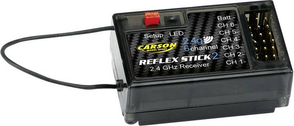 Carson Modellsport Reflex Stick 2 6-Kanal Empfänger 2,4 GHz Stecksystem Graupner / JR