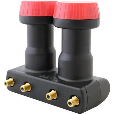 MegaSat Diavolo Quad-LNB Monoblock Teilnehmer-Anzahl: 4 Feedaufnahme: 40 mm vergoldete Anschlüsse, Wetterschutz Schwarz,-0