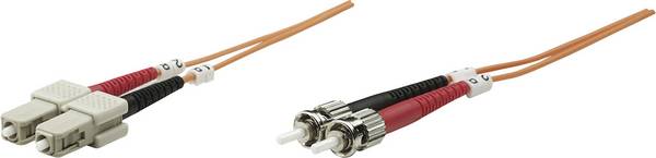 Intellinet 470100 Glasfaser LWL Anschlusskabel 1.00 m Orange [1x ST-Stecker - 1x SC-Stecker] 50/125 µ Multimode OM2