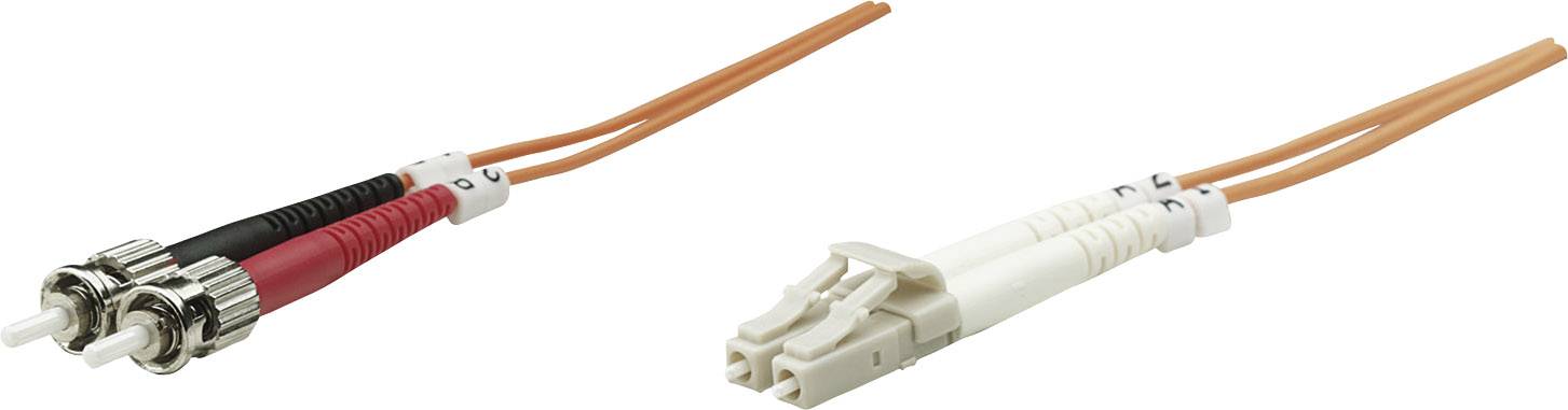 INTELLINET Kabel INTELLINET Glasfaser LWL-Anschlusskabel, Duplex, Multimode, LC/ST, 62,5/125 µm, OM1