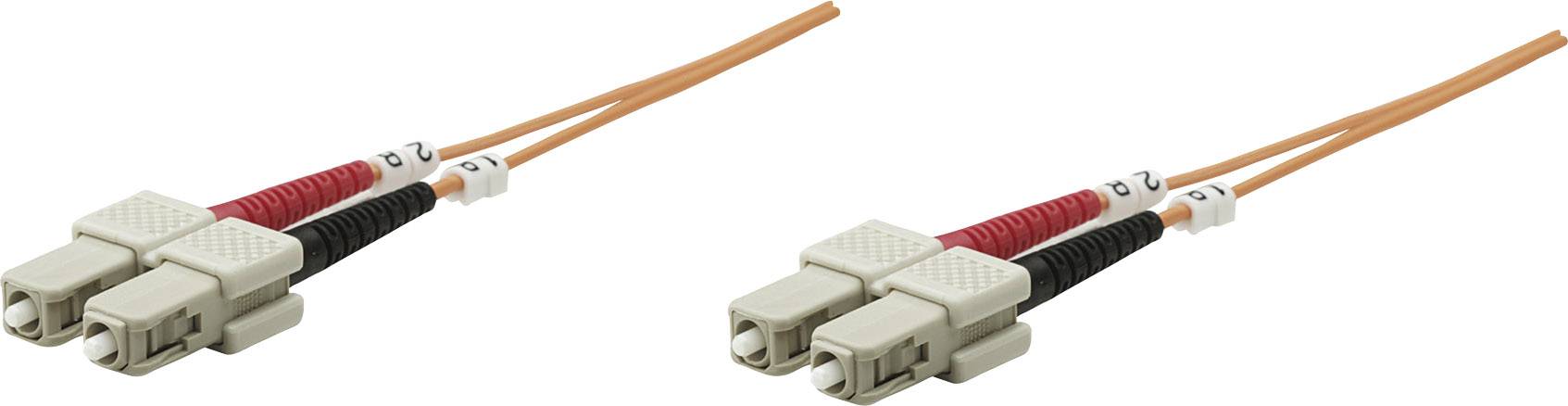 Intellinet Fiber Optic Patch Cable, OM1, SC/SC, 20m, Orange, Duplex, Multimode,
