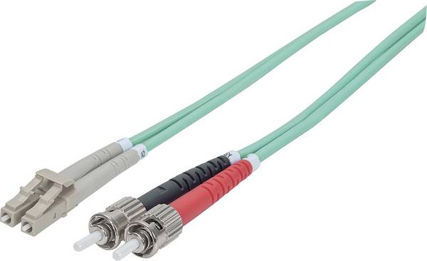 Intellinet 751117 Glasfaser LWL Anschlusskabel 1.00 m Türkis [1x ST-Stecker - 1x LC-Stecker] 50/125 µ Multimode OM3