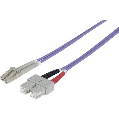 Intellinet 751186 Glasfaser LWL Anschlusskabel [1x LC-Stecker - 1x SC-Stecker] 50/125 µ Multimode OM4 20.00 m