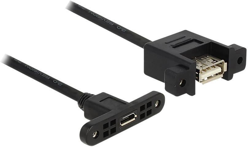 Delock USB-Kabel USB 2.0 USB-Micro-B Buchse, USB-A Buchse 0.25 m Schwarz 85109