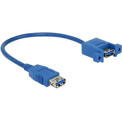 Delock USB-Kabel USB 3.2 Gen1 (USB 3.0 / USB 3.1 Gen1) USB-A Buchse, USB-A Buchse 0.25 m Blau  85111