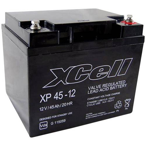 XCell XP 45 - 12 XP4512 Bleiakku 12 V 45 Ah Blei-Vlies (AGM) (B x H x T) 197 x 170 x 165 mm M6-Schraubanschluss Wartungs...