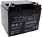 Batterie mit der Aufschrift 'xCell XP 45-12', 12V, 45Ah/20HR, für Standby-Nutzung vorgesehen, mit technischen Details auf der Vorderseite.