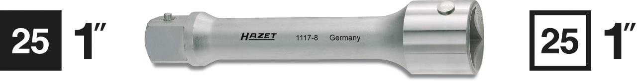 Hazet 1117-8 Steckschlüssel-Verlängerung 1 Zoll Antrieb 1 (25 mm) 200 mm 1 St.