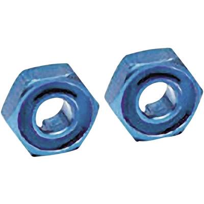 Traxxas TRX1654X  Radnaben, hex (blau-eloxiert, Aluminium-Leichtbauweise) (2) / Achszapfen (2)