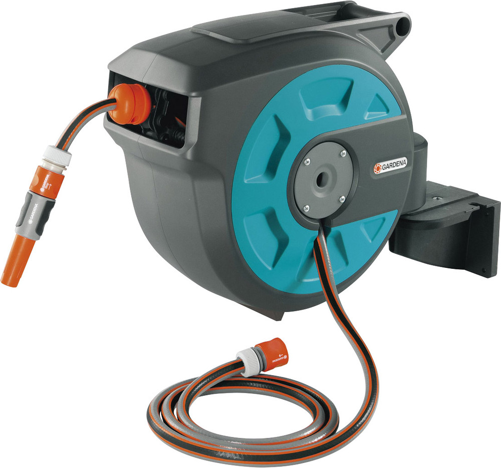 Gartenschlauchtrommel 1/2 Zoll 15 m Grau, Schwarz, Orange GARDENA 08022