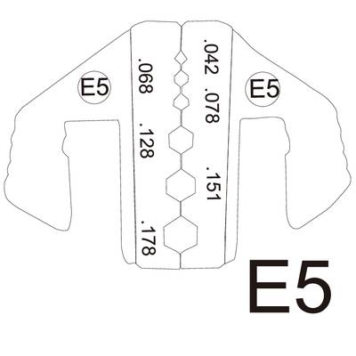 TOOLCRAFT PLE-0E5 Crimp-Einsätze Geeignet für Kabeltyp: RG174, RG179, RG8218 Passend für Marke (Zangen): TOOLCRAFT PZ-50-2