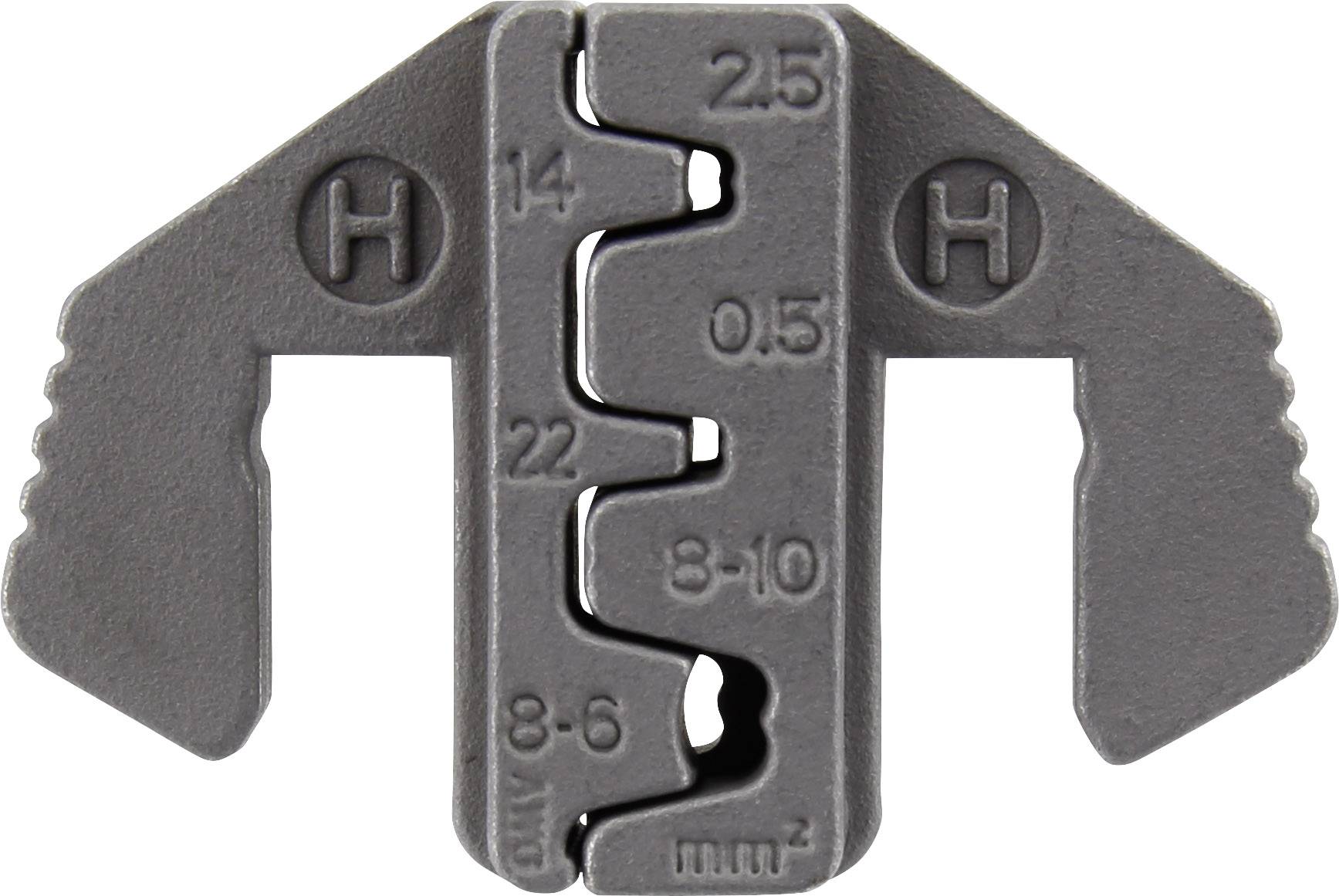 TOOLCRAFT PLE-0H Crimp-Einsätze Flachstecker, D-Sub-Stecker Quetschbereich: 2.5 bis 10 mm² Passend für Marke (Zangen): T