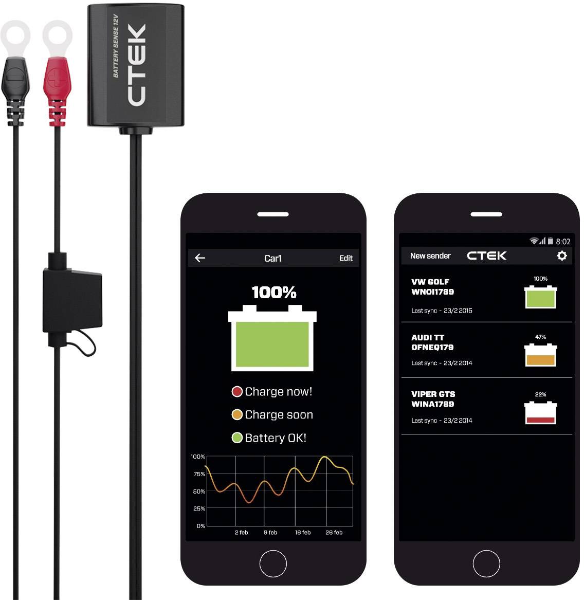 CTEK CTX Battery Sense Batterieüberwachung 12 V Bluetooth® Verbindung, appfähig, Ladeüberwachung 20 mm x 50 mm x 24 mm-6