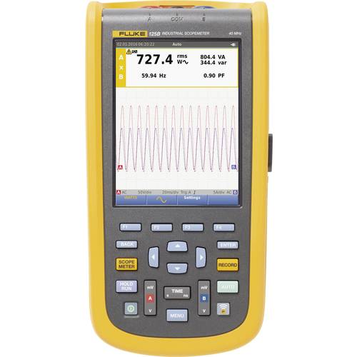 Fluke 125B/EU Hand-Oszilloskop kalibriert (ISO) 40 MHz 2-Kanal 4 GSa/s Multimeter-Funktionen 1 St.