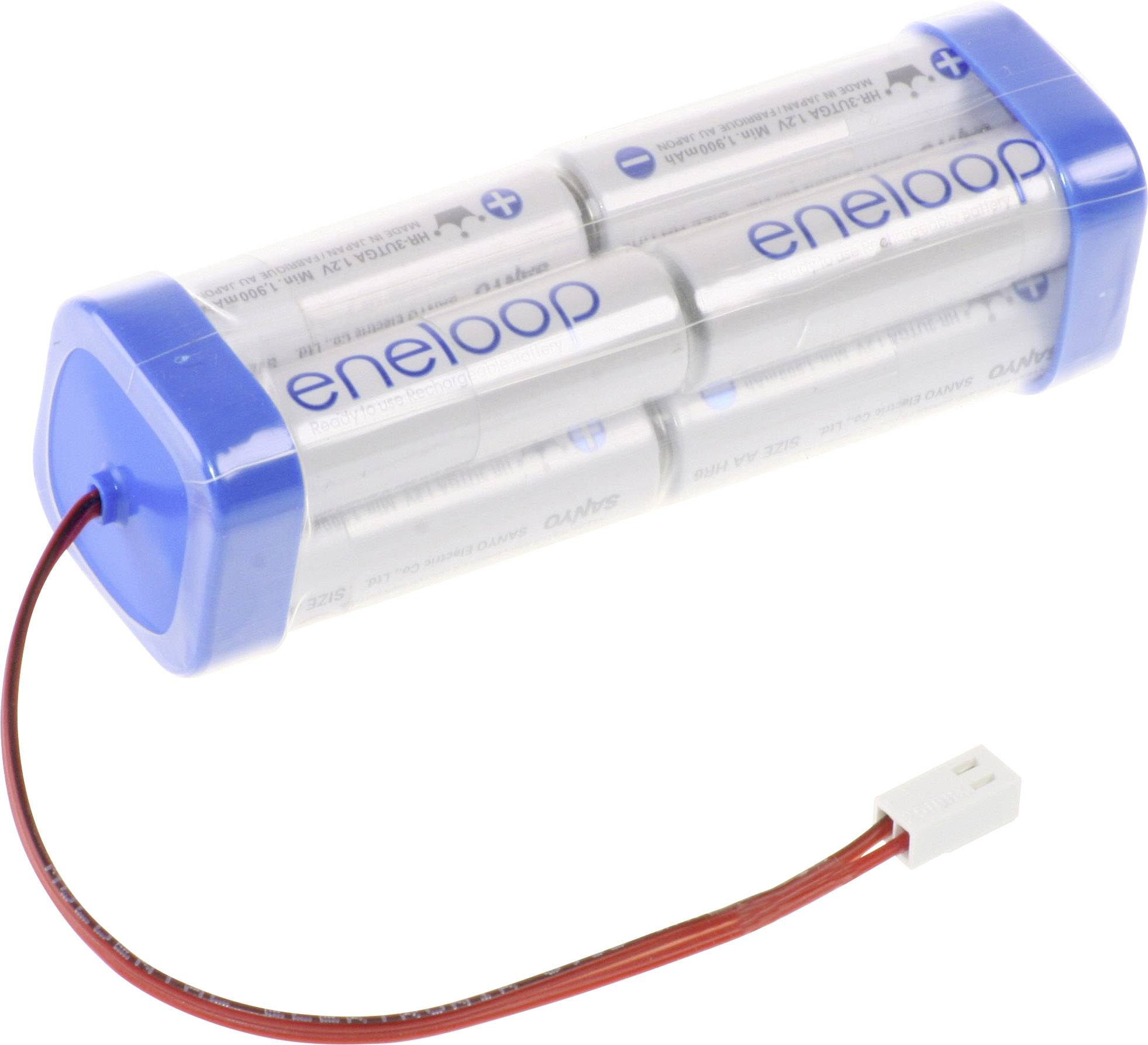 Panasonic eneloop Doppelwürfel F2x2x2 Futaba Akkupack 8x Mignon (AA) Kabel, Stecker NiMH 9.6 V 1900 mAh