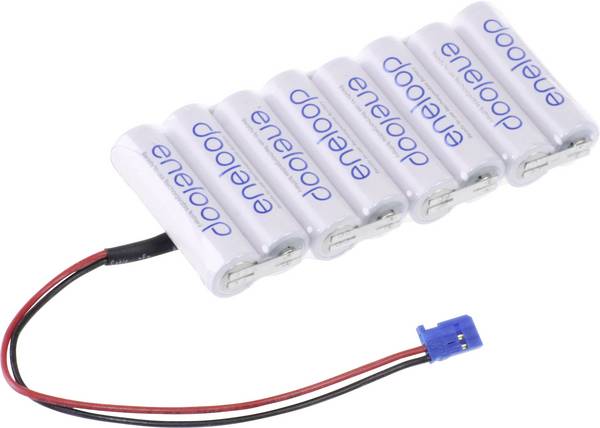Panasonic eneloop Reihe F1x8 Futaba Akkupack 8x Mignon (AA) Kabel, Stecker NiMH 9.6 V 1900 mAh