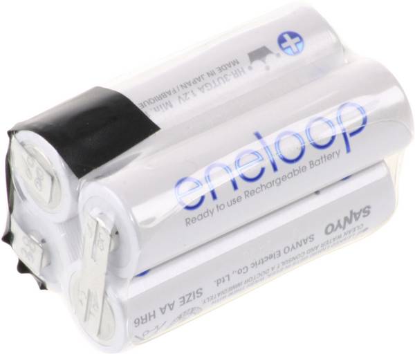 Panasonic eneloop Würfel F2x2 Akkupack 4x Mignon (AA) U-Lötfahne NiMH 4.8 V 1900 mAh