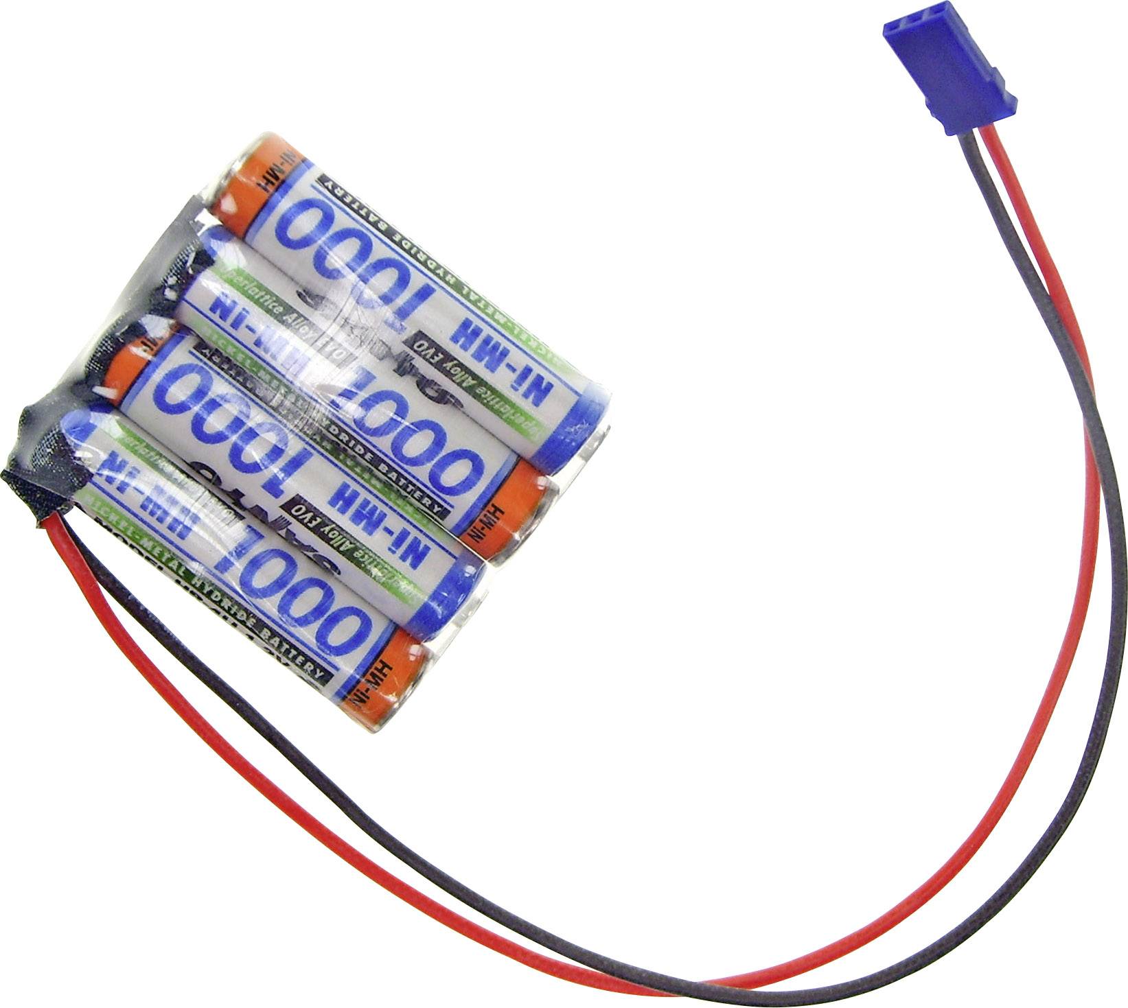 Panasonic Reihe F1x4 Graupner Akkupack 4x Micro (AAA) Kabel, Stecker NiMH 4.8 V 1000 mAh