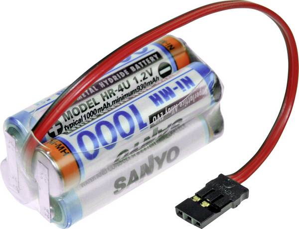 Panasonic Würfel F2x2 Graupner Akkupack 4x Micro (AAA) Kabel, Stecker NiMH 4.8 V 1000 mAh