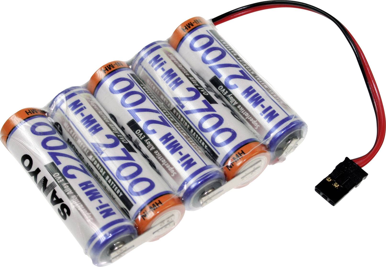 Panasonic Reihe 1x5 Graupner Accupack Aantal cellen: 5 Batterijgrootte: AA (penlite) Kabel, Stekker NiMH 6 V 2700 mAh