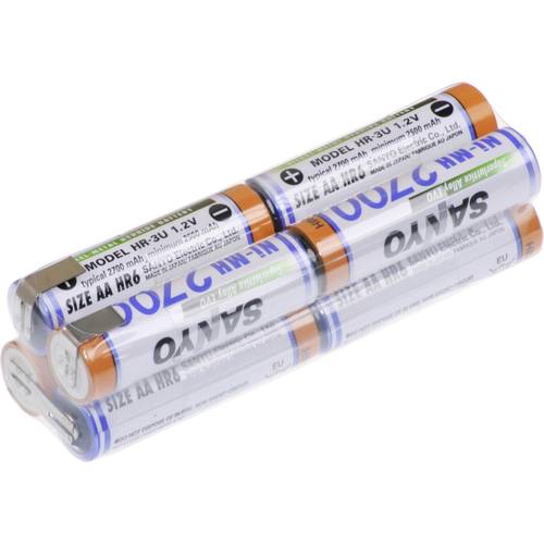 Thumbnail - Panasonic Doppelwürfel F2x2x2 Akkupack 8x Mignon (AA) U-Lötfahne NiMH 9.6 V 2700 mAh