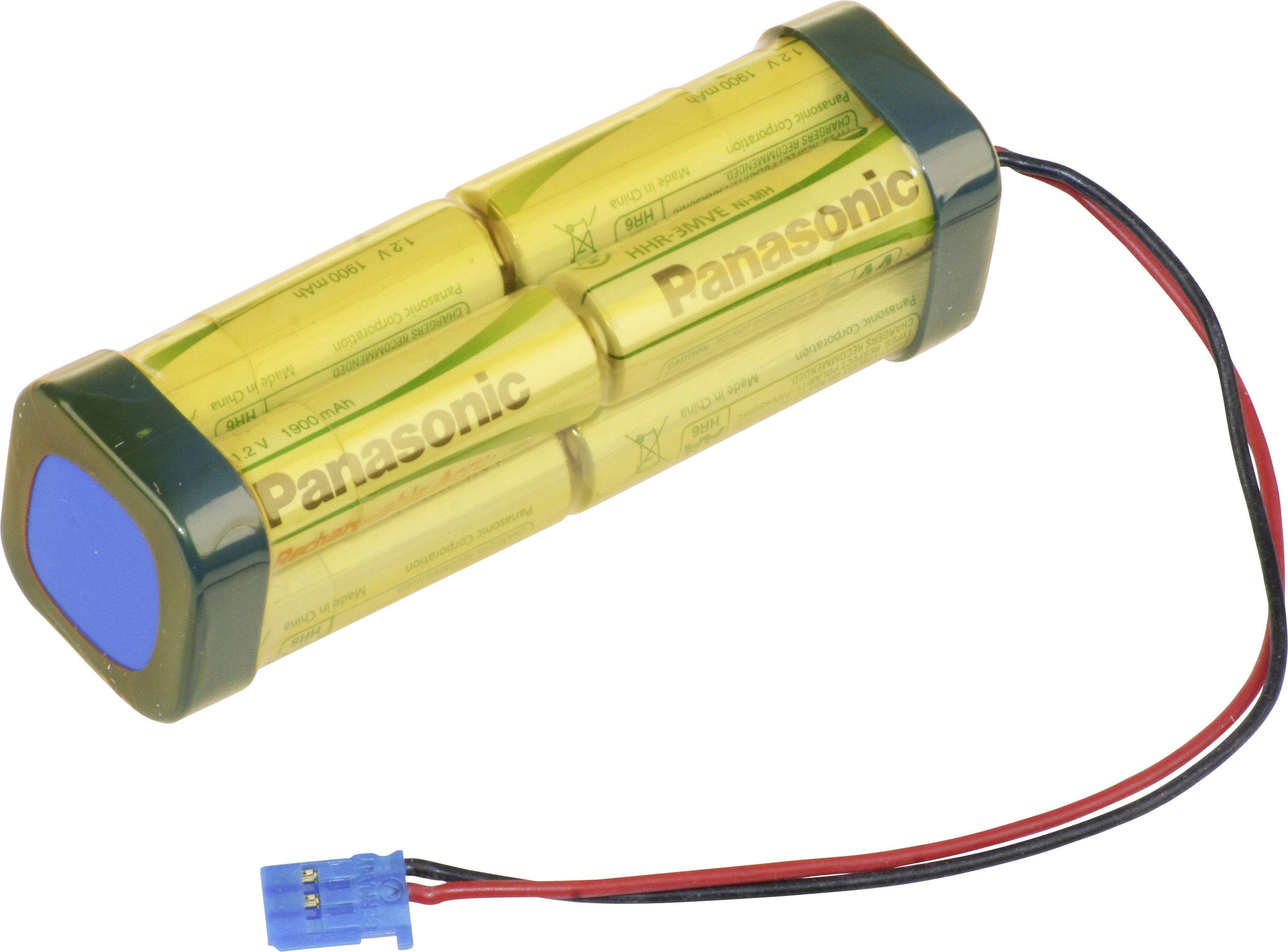 Panasonic Doppelwürfel F2x2x2 Futaba Akkupack 8x Mignon (AA) Kabel, Stecker NiMH 9.6 V 1900 mAh