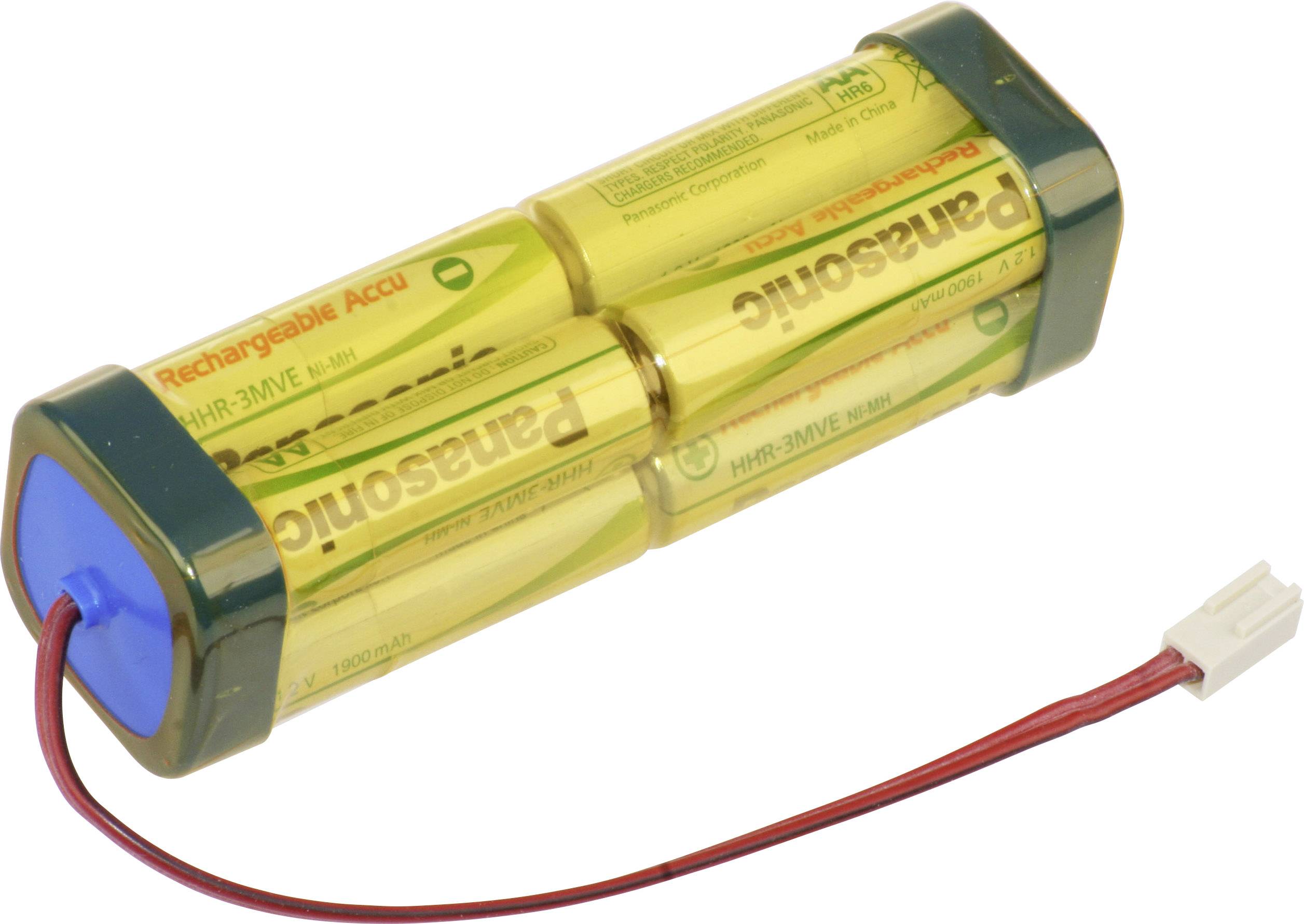 Panasonic Doppelwürfel F2x2x2 Futaba Akkupack 8x Mignon (AA) Kabel, Stecker NiMH 9.6 V 1900 mAh