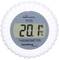 Rundes Poolthermometer mit digitaler Anzeige zeigt 20,1 Grad Celsius.