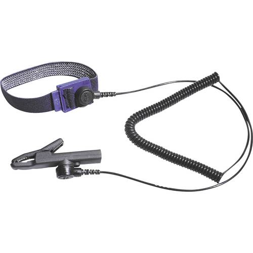 Bernstein Tools for Electronics 9-342 ESD-Handgelenkband Schwarz inkl. Erdungskabel Druckknopf 3 mm, Druckknopf 10 mm, K...