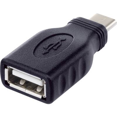 Renkforce USB 2.0 Adapter [1x USB-C® Stecker - 1x USB 2.0 Buchse A] rf-usba-10 mit OTG-Funktion, vergoldete Steckkontakt