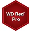 Ein rotes Hexagon mit weißem Text 'WD Red Pro', steht für eine Serie von Festplatten für den professionellen Einsatz.