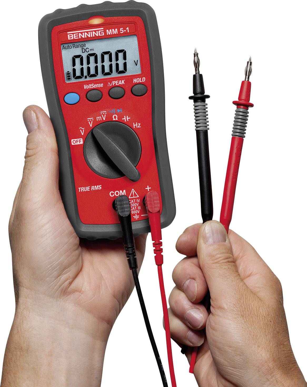 Benning MM 5-1 Hand-Multimeter digital inkl. Tasche, inkl. Spannungsprüfer CAT III 600 V, CAT IV 300 V Anzeige (Counts):-2