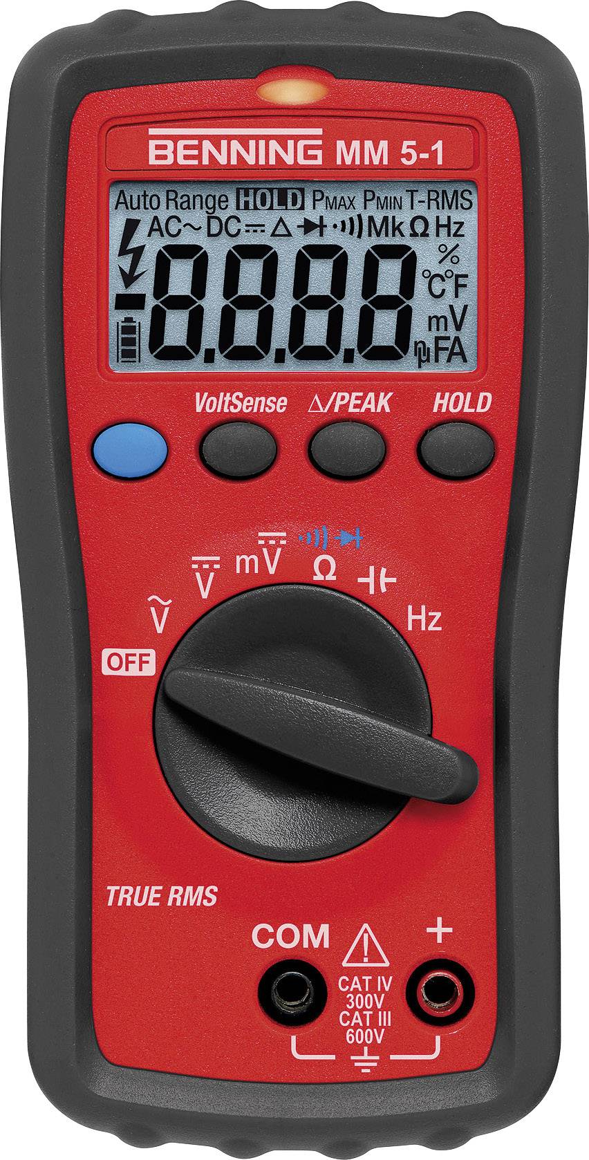 Benning MM 5-1 Hand-Multimeter digital inkl. Tasche, inkl. Spannungsprüfer CAT III 600 V, CAT IV 300 V Anzeige (Counts):-1