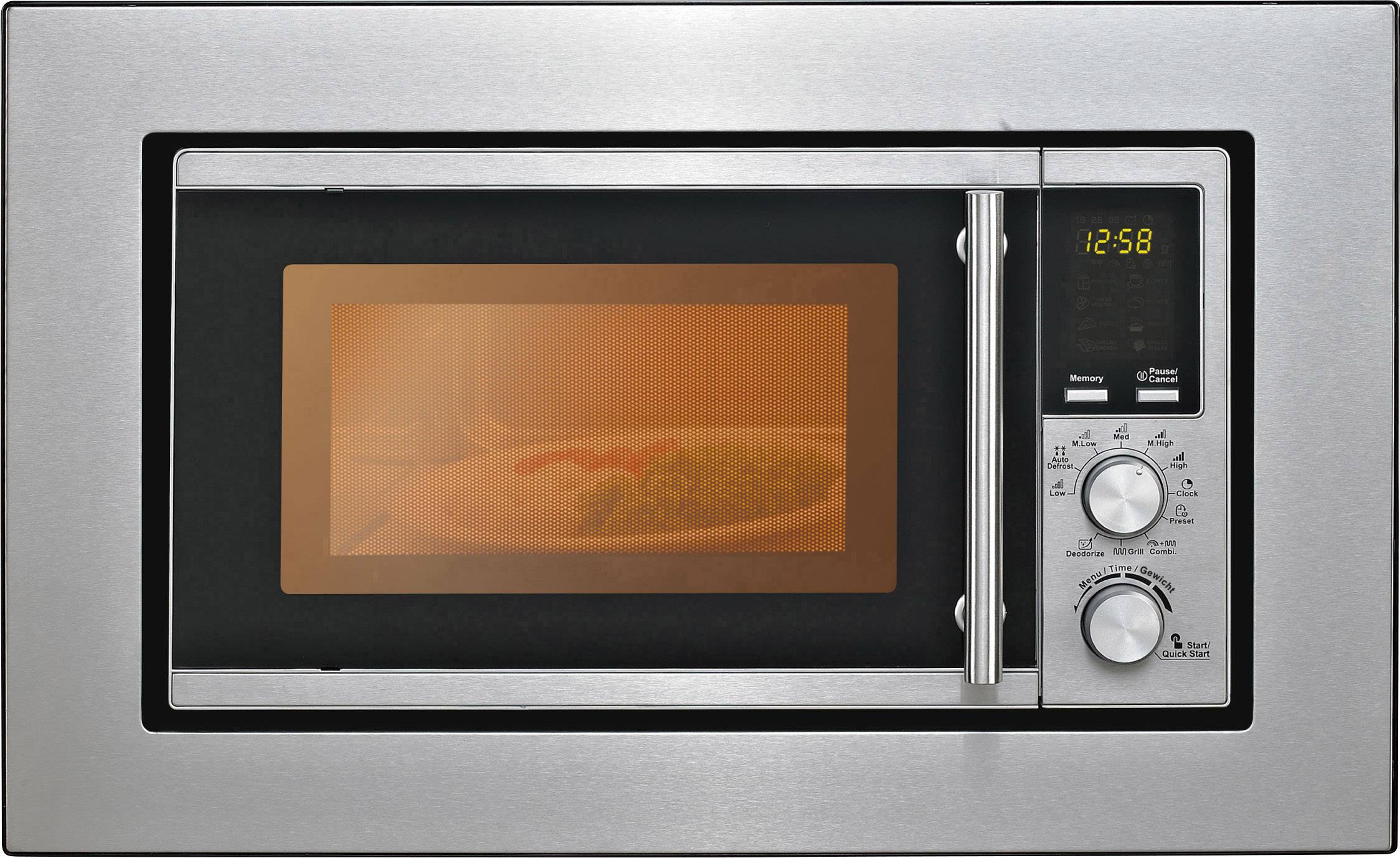 Silva Schneider EBM-G 880E Mikrowelle Edelstahl 700 W Grillfunktion, Einbaufähig