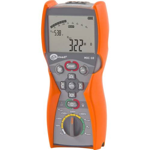 Sonel MIC-10 Isolationsmessgerät kalibriert (ISO) 50 V, 100 V, 250 V, 500 V, 1000 V 10 GΩ