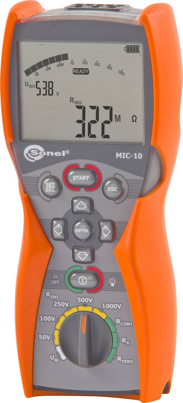 Sonel MIC-10 Isolationsmessgerät kalibriert (ISO) 50 V, 100 V, 250 V, 500 V, 1000 V 10 GΩ