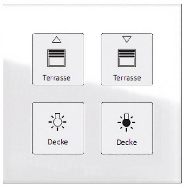 MDT RF-GTT4W.01 KNX RF+ Funk Glastaster 4-fach Plus Aktor/RTM, ws